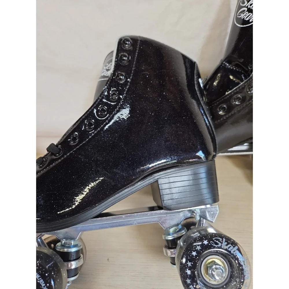 Skate Gear Black Glittery Roller Skates for Women Size 7